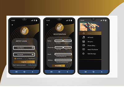 Music app layout design for Artist 01