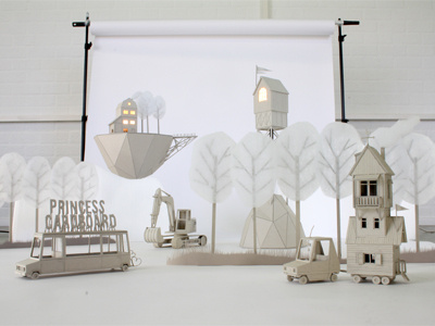 Settings for Stories cardboard grey models paper photography set studio taking pictures