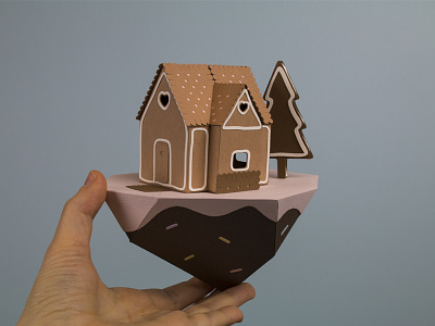 Gingerbread house handmade paper paperart papercraft