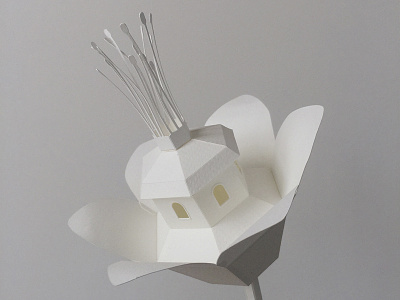 Paper Flower architecture craft flower handmade miniature paper papercraft