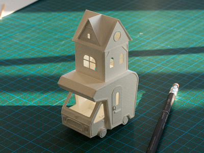 Paper Camper Miniature Sculpture