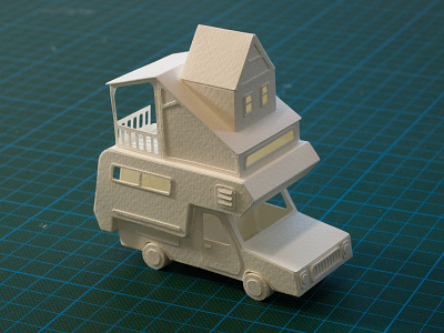 Paper Camper Miniature Sculpture