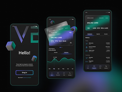 Virtual bank app bank bank card card design ui ux web