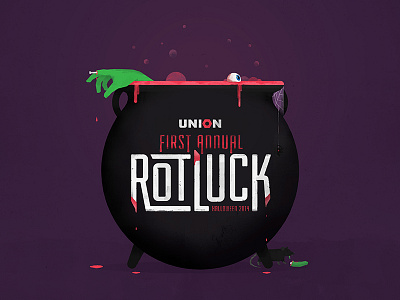 Union's Annual RotLuck brew cauldron halloween potluck scary type vector