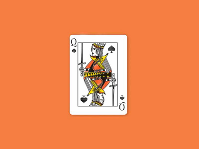 QUEEN of SPADES- Illustration art classic illustration cards playingcards illustrator minimal queen shots sword spade dribbblecommunity vector watercolor