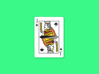 A Jack or Knave of Spades cards dribbblecommunity illustration illustrator jack minimal playingcards shots spade sword vector watercolor