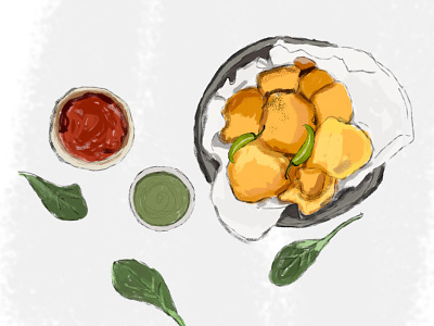 Pakoda-Indian Snack art cuisine dishes food graphicdesign illustration indian snacks