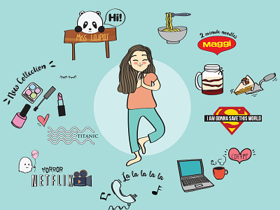 Girls be like art character doodle dribbblecommunity girl illustration illustrator shots vector