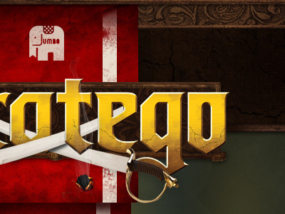 Stratego logo banner flag game logo retina wood