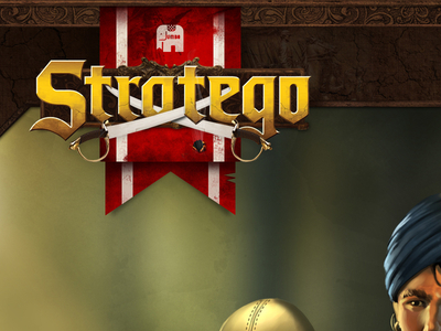 Stratego logo banner flag game logo retina wood