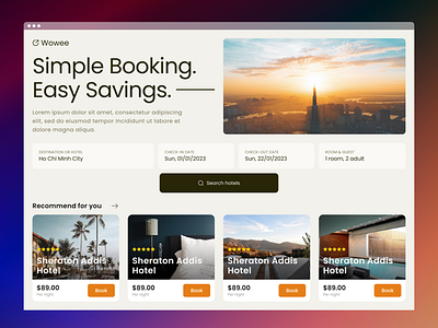 Hotel Booking Landing Page - UI/UX Design banner booking design home page hotel landing page travel ui ui ux ux website