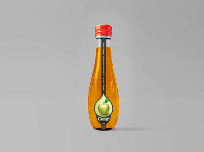 Gong sari apel new mockup 3d 3d art apple art bottle brand design mockup tea ui