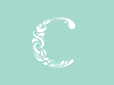 typographic doodle aqua c doodle handletter logo mermaid mint swirls teal typography