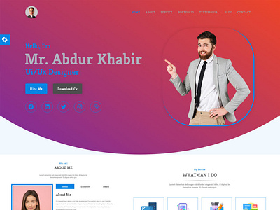 al-khabir-creative-portfolio-cv-resume-landing-page-template- art branding design illustration logo typography ui ux vector website