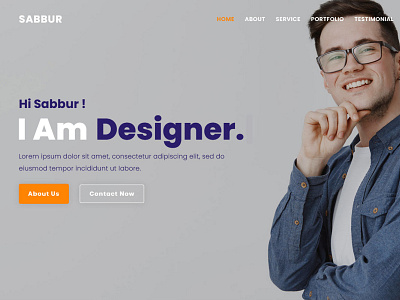 Sabbur - Personal Portfolio Photographer Landing Page Theme branding design flat typography web website