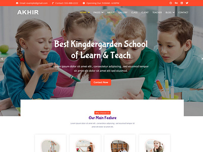 Akids - Kingdergarden School Website Template