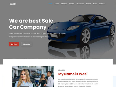 Wasi - Car & Repair Landing Page Theme animation branding design flat illustration logo minimal typography ui website