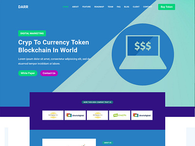 Darr - Bitcoin & Cryptocurrency HTML Template branding design logo minimal typography website