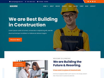 Manni - Construction Company Landing Page Theme