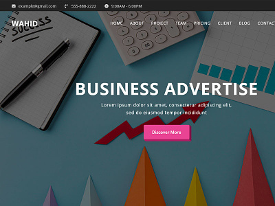 Wahid - Advertising Html5 Landing Page Theme animation branding design logo typography ui website