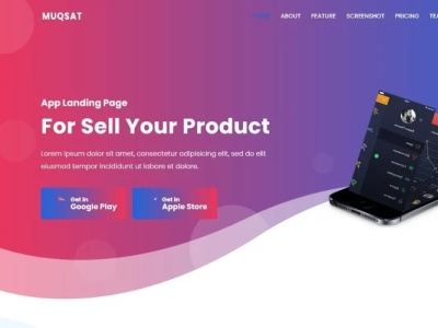 Muqsat - Modern and simple app landing page animation branding graphic design ui