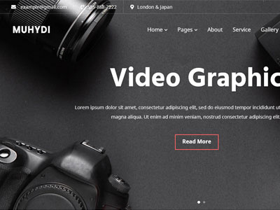 Muydi - Videography Website Template animation branding design flat typography website