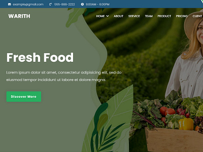 Warith - Organic Farm Landing Page Theme animation branding design typography website