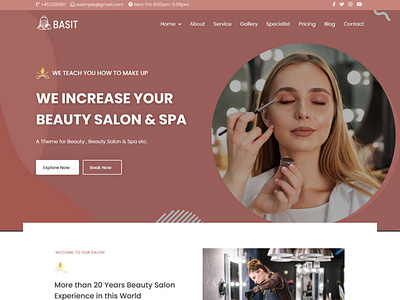Basit is a beauity salon & spa theme animation branding design minimal typography website