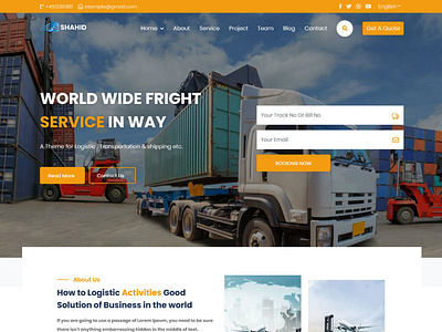 Shahid - Logistic & Transportation Moving Company Landing Page branding design illustration typography