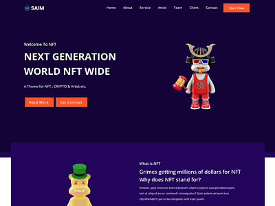 Saim - NFT & Portfolio Landing Page Template branding graphic design