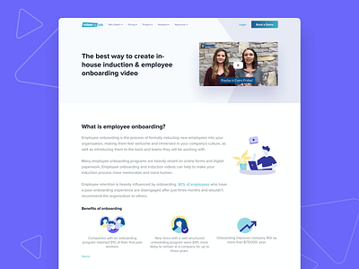 VideoMyJob Website -  Employee Onboarding Solution Page