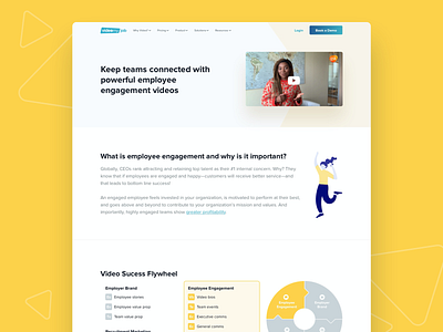 VideoMyJob Website - Employee Engagement Solution Page clean color fun illustration landing page minimal modern ui ux website