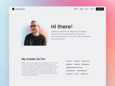 Portfolio - About Page about clean color landing page minimal modern personal portfolio simple ui ux website