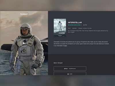 Film Details Page filmhunt interstellar modern movie ui ux web app website