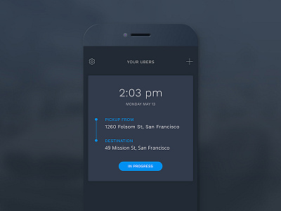 Time Travel - Your Ubers V2 app clean dark ios modern schedule simple time uber ui ux