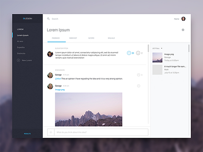 Team Chat clean color dark material design modern ui ux webapp