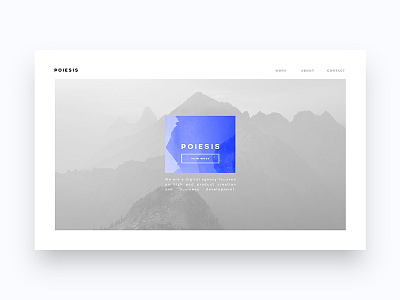 Poiesis Website WIP agency clean landing page minimal modern mountains space ui ux website