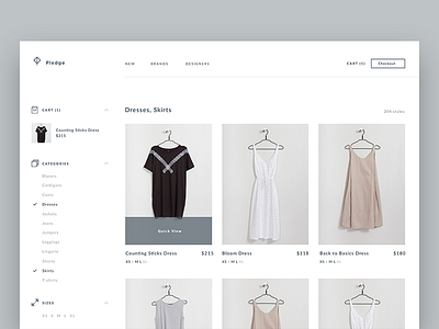 Pledge Shop Wip clean e commerce minimal modern shop store ui ux webapp white space