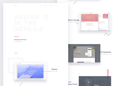 New portfolio update card clean detail landing page modern portfolio shadow shapes subtle ui ux website