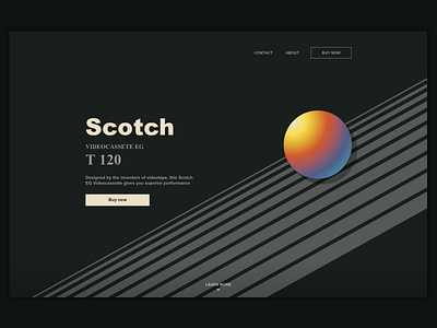 Scotch VHS clean dark gradient landing page minimal retro ui ux vhs web web design website