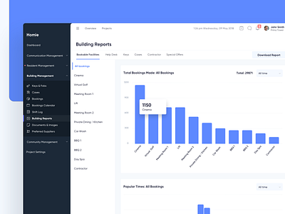 Property Management - Reports admin clean minimal modern property property management ui ux web app website