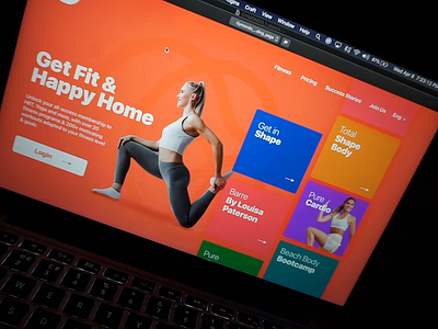 Home Fitness_web app branding colourful design minimal uiux userinterface