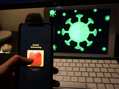 A model of Emergency button in 2020 animation coronavirus dark design interaction interactions interactive minimal uiux userinterface