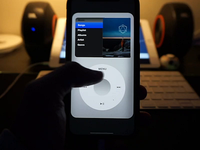 iPod classic in a iPhone branding dark design minimal mobile product design uiux userinterface webdesign