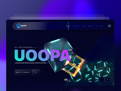 Uoopa Coin blockchain colourful dark fintech website ui userinterface