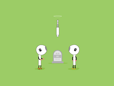 R.I.P Jack 3.5mm airpods colors illustration puns vector