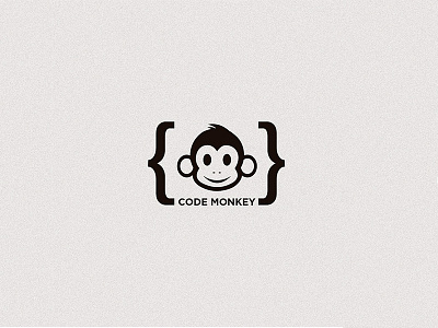 <Code Monkey> black developer logo minimal web