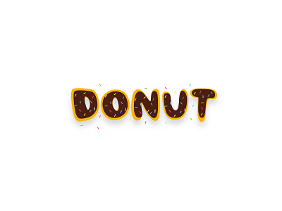 Donut Nom Nom colourful food typography