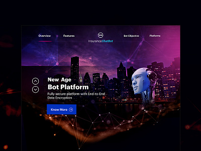 New Age Bot landing page ui webdesign