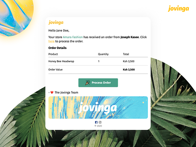 Jovinga - Order Email abstract ecommerce email email design figma orders